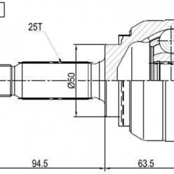AKS KAFASI DIŞ ACCENT ADMIRA 1,5CRDİ 03-/ELENTRA-SONATA 95-00 BENZİNLİ (25X23X50)