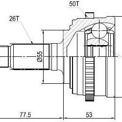 AKS KAFASI DIŞ CIVIC 1,6 96-01 ABSLİ (25X28X35)(ABS 50DİŞ)