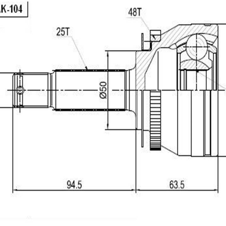 AKS KAFASI (ABSLİ) ERA 1,5CRDİ (25X23X50X158X)(48 DİŞ)