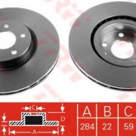 FREN DİSKİ ÖN TK (284 MM)(5 BİJON) DOBLO3-DOBLO4 1,3MJ-1,6MJ/EGEA 13-15/ALFA ROMEO 156 2,0-2,4