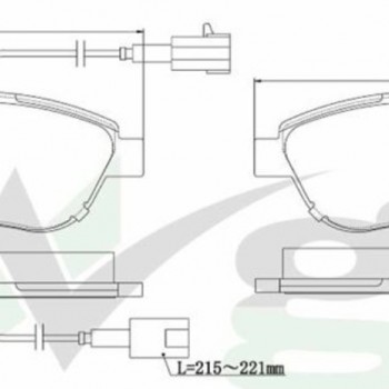 FREN BALATASI ÖN (TEK KABLOLU) DOBLO 1,3MJ-1,9MJ 06-(15JANT)/DOBLO3-DOBLO4 1,3MJ-1,6MJ KISA ŞASE/P307/G.PUNTO-LINEA 06- 90BEYGİR/BRAVA-BRAVO 1,6MJ 06-/CORSA-D 1,3MJ/BERLINGO-FIORINO 90BEYG
