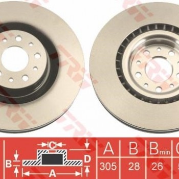 FREN DİSKİ ÖN TAKIM DOBLO3 UZUN ŞASE/COMBO 11- (305MM)(5 BİJON)