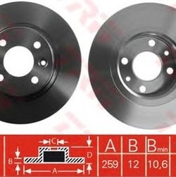 FREN DİSKİ ÖN TK (259 MM) DACIA LOGAN-SANDERO 1,4-1,6 8V/TWINGO
