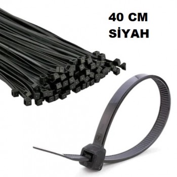 PLASTİK KELEPÇE (SİYAH)(UZUNLUK:40CM)/(EN:4,8MM)(100 ADET)