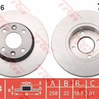 FREN DİSKİ ÖN TK (HAVALI)(258 MM) CAPTUR-CLIO4-KANGO3-ZOE-CITAN-DOKKER-LODGY 1,2/1,4/1,5/1,6
