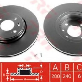 FREN DİSKİ ÖN TK (HAVALI)(280 MM) MEGAN1 1,6 16V/MEGAN2 1,5DCİ-1,6/SCENIC1/LAGUNA -00
