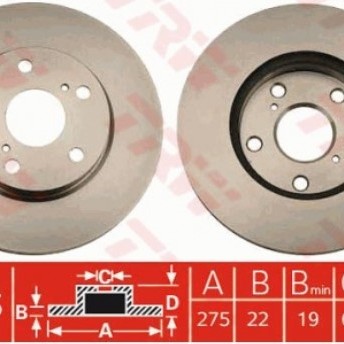 FREN DİSKİ ÖN TK AURIS-COROLLA 07-12 (HAVALI)(275 MM)(5 BİJON)
