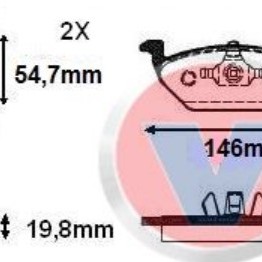 FREN BALATASI ÖN (146MM) FİŞLİ KÜÇÜK GOLF4-GOLF5-JETTA-BORA-POLO-A3-LEON 98-14/SKODA OCTAVIA-FABIA