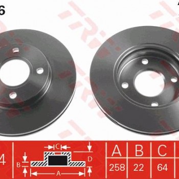FREN DİSKİ ÖN TAKIM (258MM) FIESTA4-5 1,4TDCİ 95-09/FUSION 02-12/FORD KA 1,6 03-08/MAZDA 121 96-/MAZDA2 03-