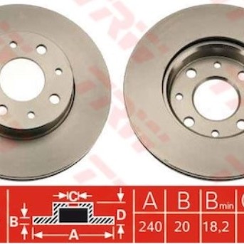 FREN DİSKİ ÖN TK (HAVALI)(240 MM) PALIO-SIENA 1,2-1,4-1,6 97-10/ALBEA-PALIO 1,2 97-10/PUNTO 02-04