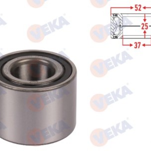 ARKA TEKER RULMANI R9-R11-R19-R21-CLIO1-CLIO2-MEGAN-LOGAN-SANDERO-SOLENZA-P106-P206-MICRA-CHEVROLET AVEO (25X52X37)