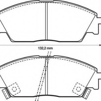 FREN BALATASI ÖN CIVIC 88-91/92-95/96-98/CIVIC 1,4/JAZZ-CITY 03-08/CIVIC 1,6 08 (131,50MM)