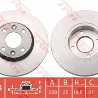 FREN DİSKİ ÖN TAKIM (HAVALI)(258 MM) CAPTUR-CLIO4-KANGO3-ZOE-CITAN-DOKKER-LODGY 1,2/1,4/1,5/1,6