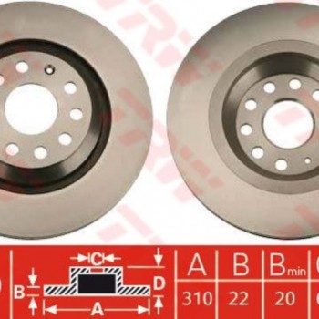 FREN DİSKİ ARKA GOLF5-GOLF6/PASSAT 05- EOS/A3 03-/SCIROCCO 08-