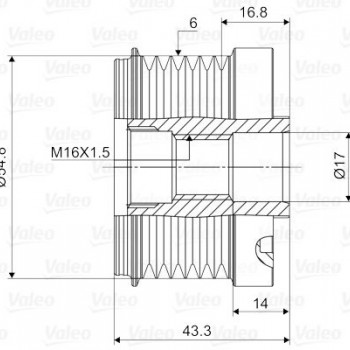 ALTERNATÖR KASNAĞI (6 KANAL) CLIO-MEGAN-KANGO-LOGAN 1,5DCİ K9K/MEGAN2 1,4-1,6 16V