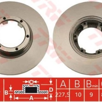 FREN DİSKİ AYNASI ÖN M124 131 PANDA 80- / IBIZA 84-93 227X10,5X62 4BIJON