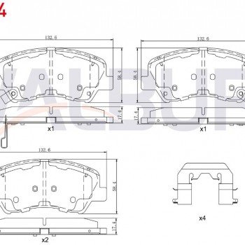 FREN BALATASI ÖN IKAZLI HYUNDAI ACCENT BLUE 1.4 CVVT 2012-/ 1.6 CRDI 2012-/ BAYON (BC3) 1.4 MPI 2021-/ KIA RIO III 1.4 CRDI 2011-2014/ RIO III 1.4 CVVT 2011-2014/RIO III 1.25 CVVT 2011-2014