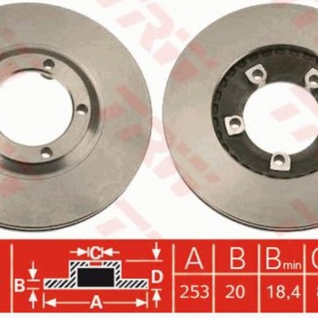 FREN DISKI ON HAVALI 5 BJN 252,8X20X84X28,7 HYUNDAI H100 2.5 D 1993-2004