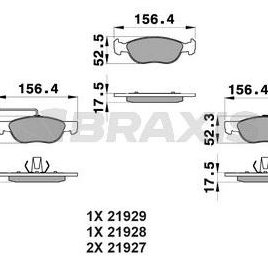 FREN BALATASI ÖN FISLI FIAT MAREA 1.4i 1996-2007/ 1.6i 16v 1996-2007/ 1.9 JTD 1996-2007/ BRAVA (182) 1.6 16v 1995-2002/ 1.6 16v 1995-2004/ BRAVO (182) 1.6 MJT 1995-2004/ 1.9 MJT 1995-2004