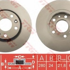 FREN DİSKİ ÖN (TAKIM)(280MM)(5 BİJON) MEGAN3-FLUENCE-LAGUNA-DUSTER 1,5 DCİ