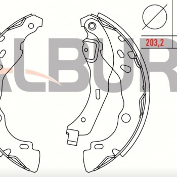 FREN BALATASI ARKA (PABUÇ) **+1mm DAHA KALIN** CLIO HB 1,4 16V 00-04/CLIO4 13-/SYMBOL 12- 1,5DCİ/CLIO SYMBOL 12- 1,5DCİ/DUSTER 4X4/C-ELYSEE-P301-P208-C3 DACIA LOGAN (LS) 1.5 DCI LEVYELI 203,2X38,6 mm 2004-2012