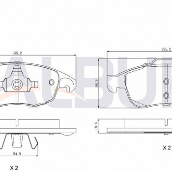 FREN BALATASI ON PEUGEOT PARTNER TEPEE 1.6 HDI 75 HP 2008-/ CITROEN BERLINGO 1.6 HDI 2008-/ C4 G.PICASSO 1.6 HDI 2006-/ C4 PICASSO 1.6 HDI 2006-2013/ C4 1.6 HDI 2009-/ DS4 1.6 E-HDI 2011-/ C4 1.6 2009-
