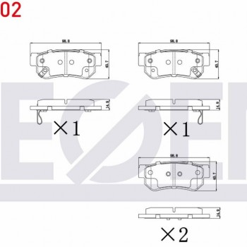 FREN BALATASI ARKA ARKA IKAZLI HYUNDAI GETZ 1.3i 2002-2008/ 1.4i 2002-2008/ 1.5 CRDI 2002-2008/ SONATA IV 2.0i 2001-2004/ TUCSON 2.0 CRDI 2004-2010/ SPORTAGE 2.0 CRDI 2004-2010/ KIA MAGENTIS 2.0 CRDI 2005-