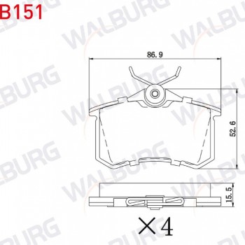 FREN BALATASI ARKA (DİSK) MEGAN2-MEGAN3-FLUENCE-SCENIC-ACCORD 03-/GOLF-BORA-CADDY-OCTAVIA-IBIZA-FABIA-RAPID 08-/CITROEN C3/C4-P307-P1007-P207-P307-P308-P807-PICASSO-BERLINGO
