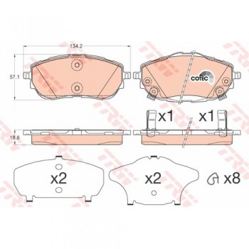FREN BALATASI ÖN AURIS-COROLLA 12- BENZİNLİ-DİZEL