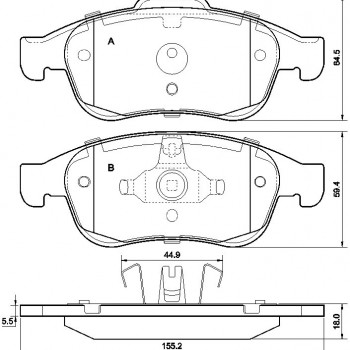 FREN BALATASI ÖN MEGAN3-FLUENCE/DACIA LODGY-DUSTER 10-/DOKKER 12-/PARTNER TEPEE 1,6 HDİ 08-/BERLINGO 08-/C4 07-/DS4 11-/5008 09->
